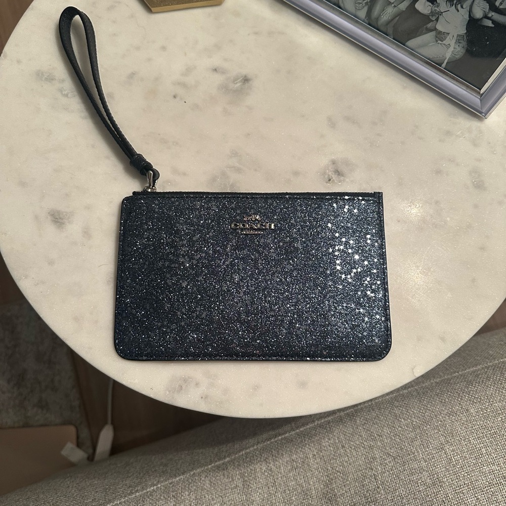 Coach Navy Sparkle Wristlet